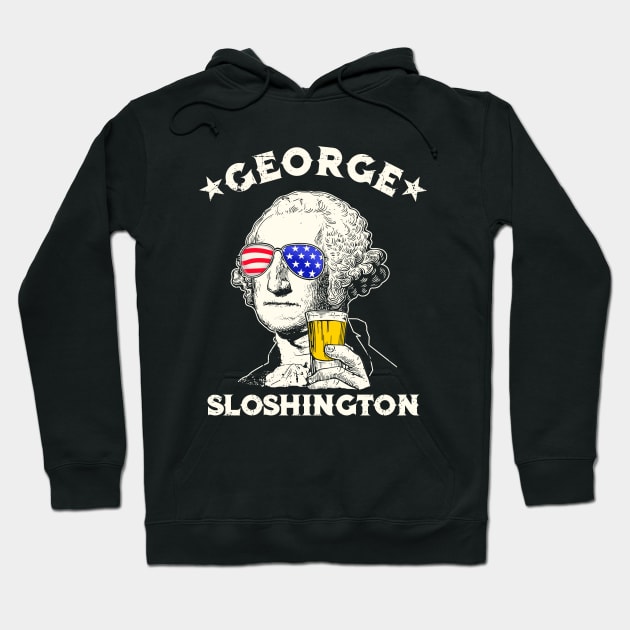 George Sloshington 4th Of July Funny American Washington Hoodie by mittievance